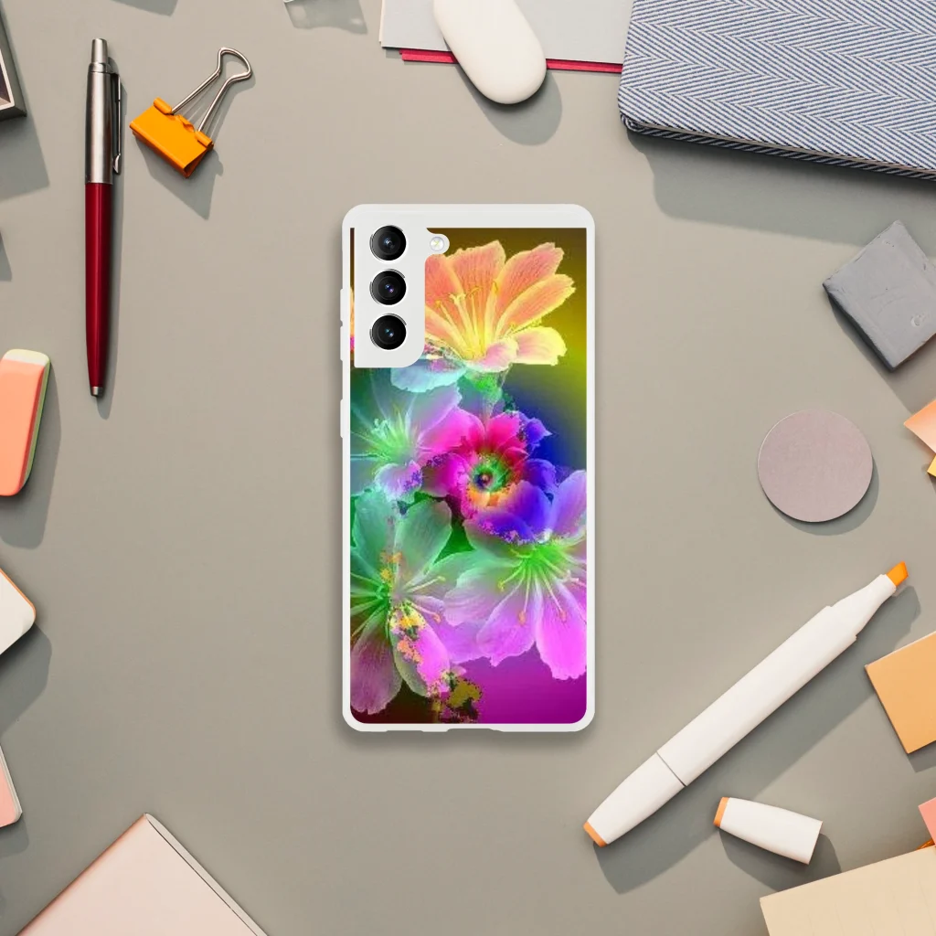 samsung Flexi case neon digital art prints - Poster