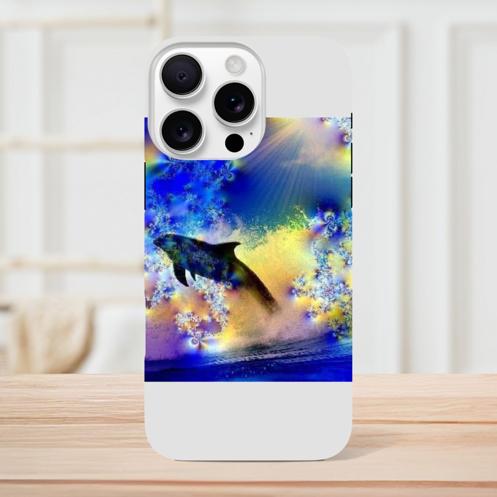 Brian Exton Dolphin Art Tough Phone Case – Dual-Layered Protection & Wireless Charging Compatible - Poster