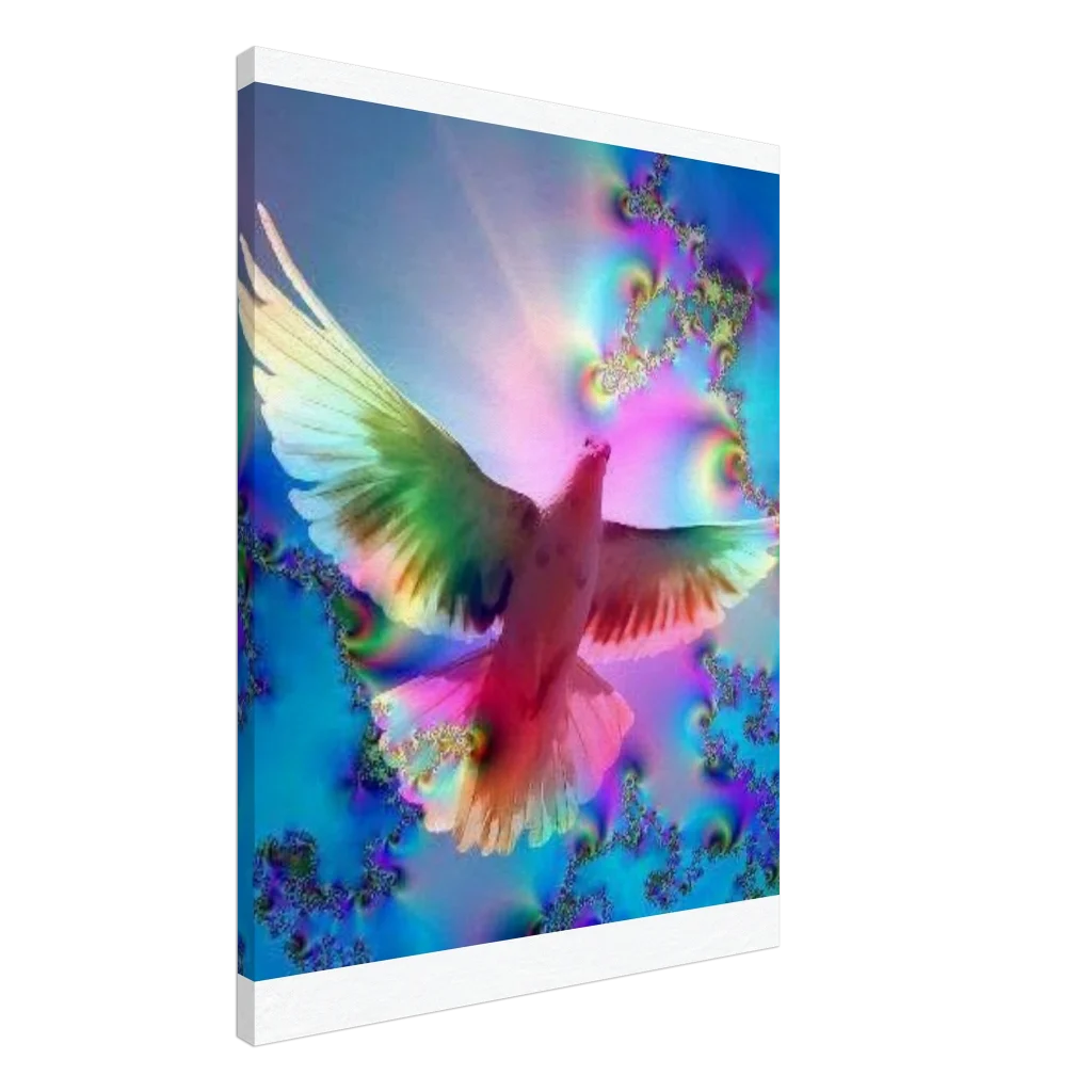 Romantic Dove Canvas Print – Bright Colors, Immersive Art Experience - Poster