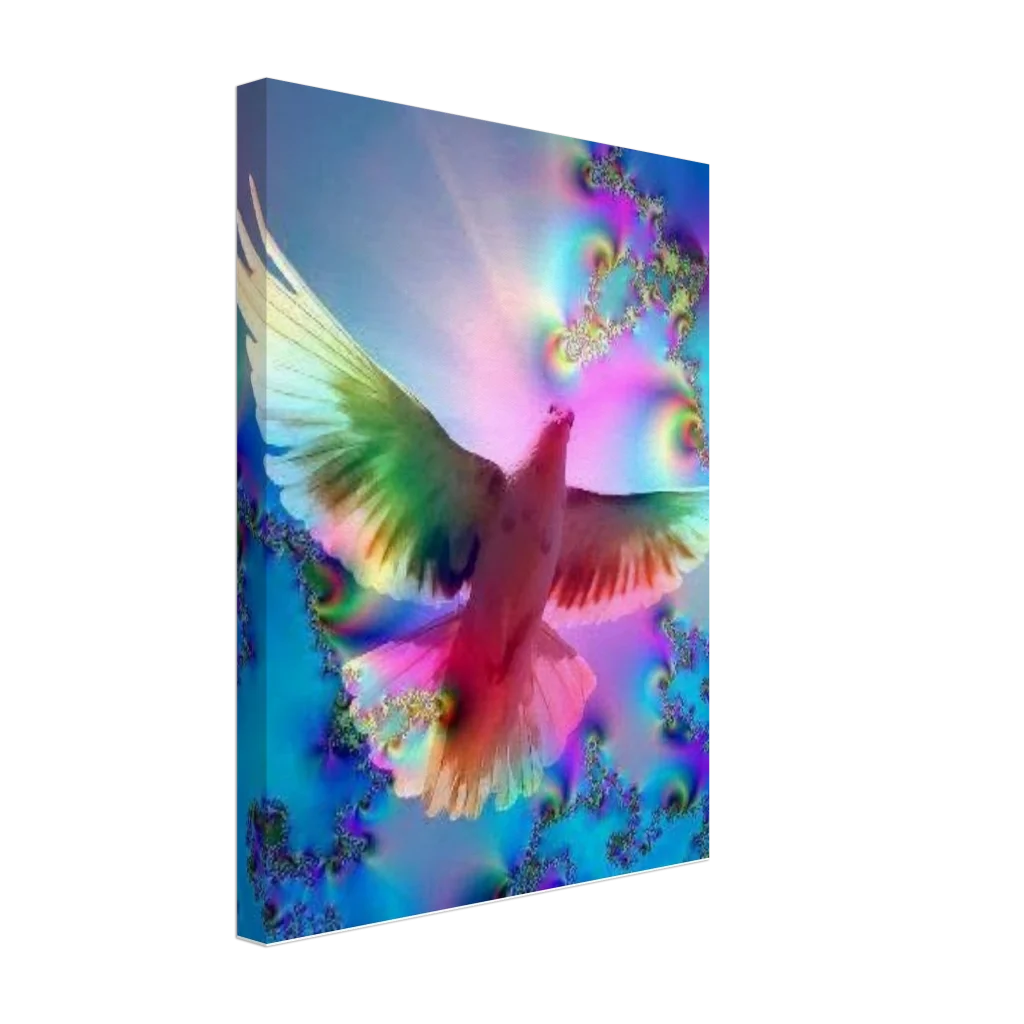 Romantic Dove Canvas Print – Bright Colors, Immersive Art Experience - Poster