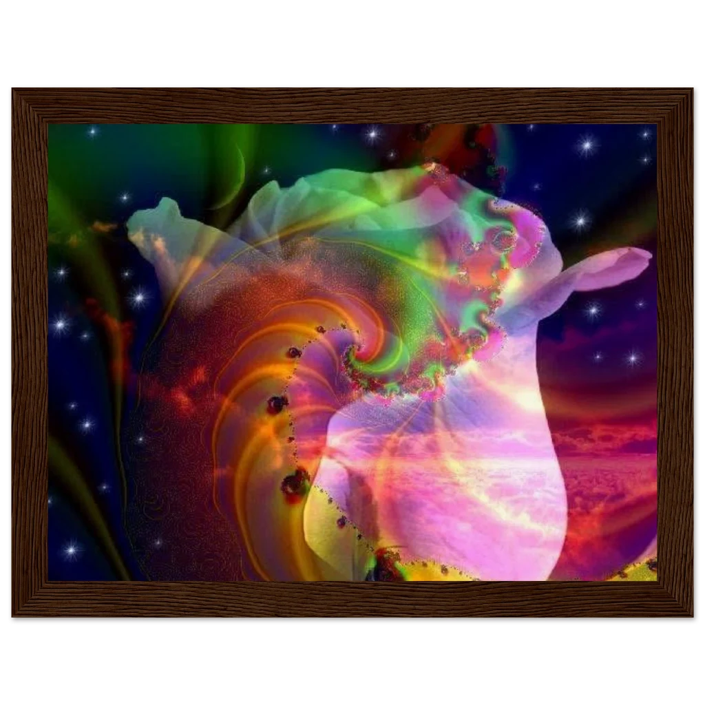 cosmic rosebud Museum-Quality Matte Paper Wooden Framed Poster - Poster