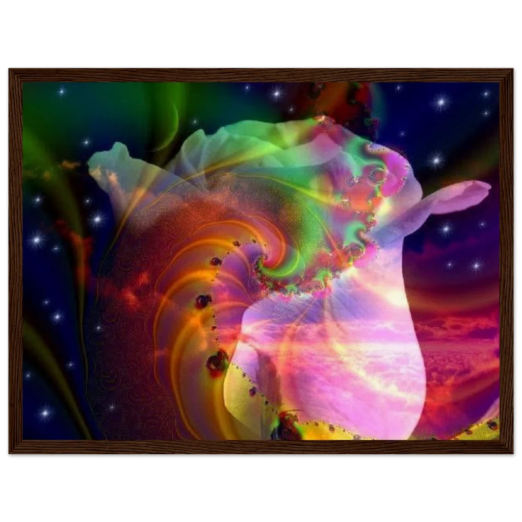 cosmic rosebud Museum-Quality Matte Paper Wooden Framed Poster - Poster