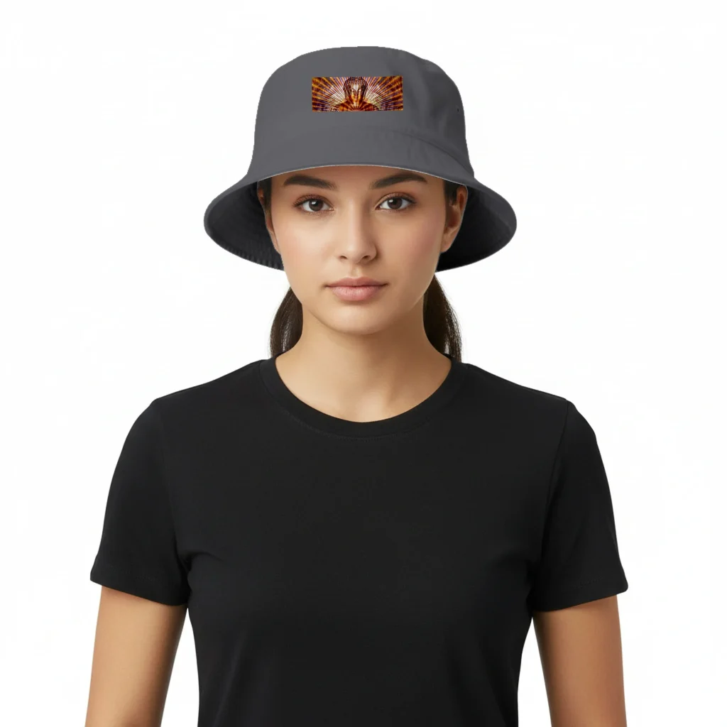 golden buddha Reversible Bucket Hat | Beechfield B686 - Poster
