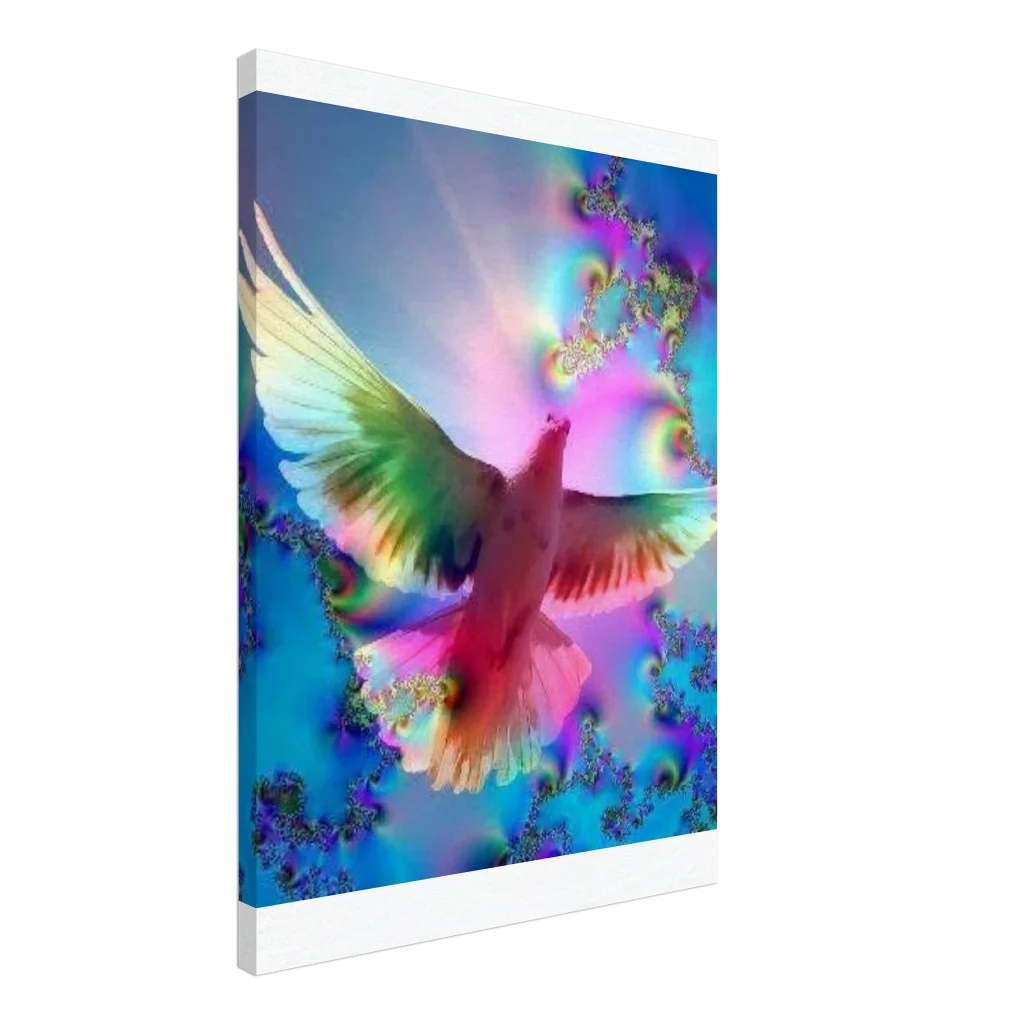 Romantic Dove Canvas Print – Bright Colors, Immersive Art Experience - Poster