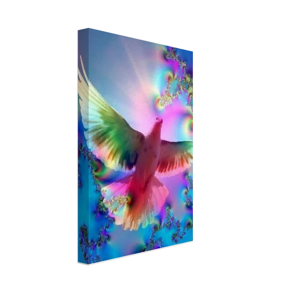 Romantic Dove Canvas Print – Bright Colors, Immersive Art Experience - Poster