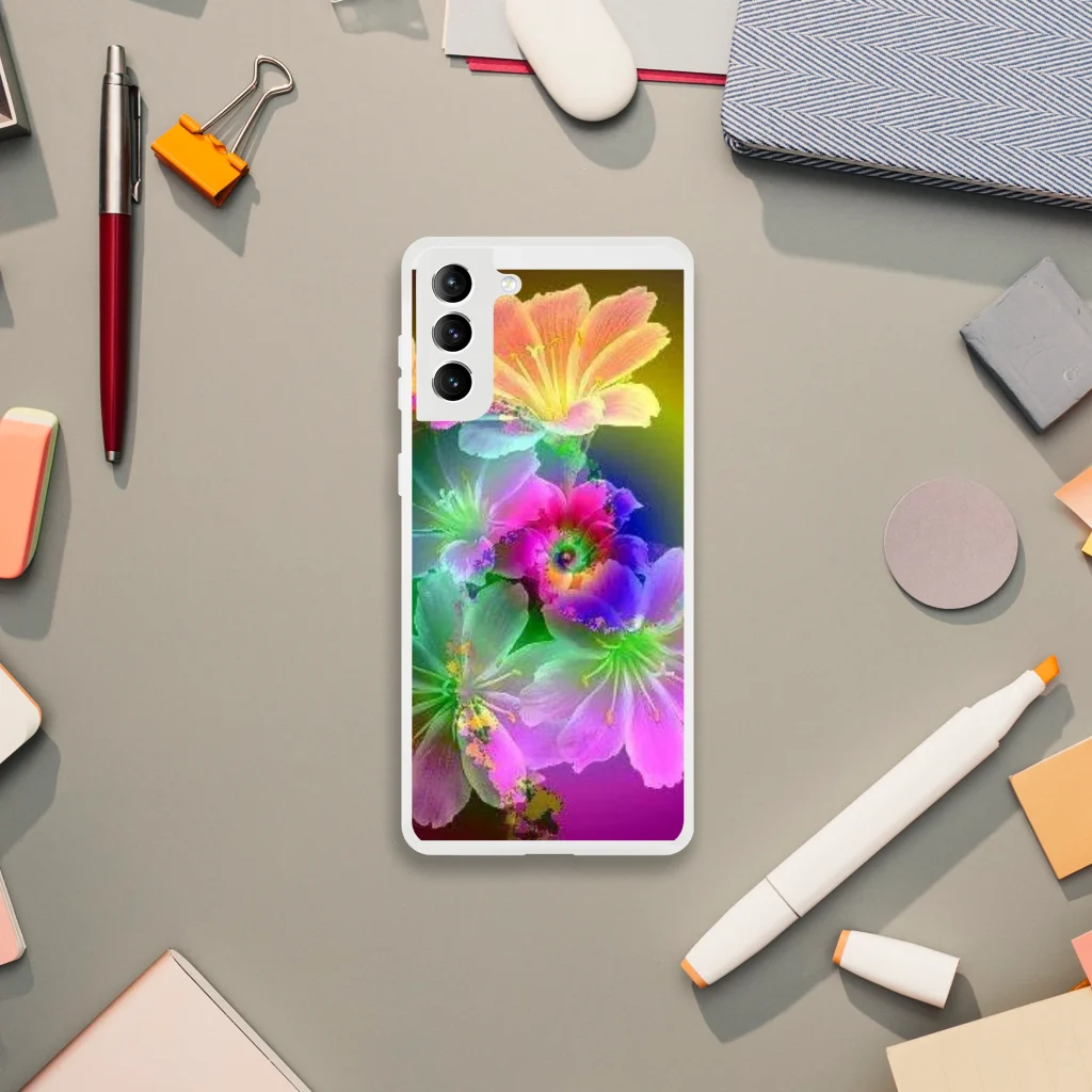 samsung Flexi case neon digital art prints - Poster