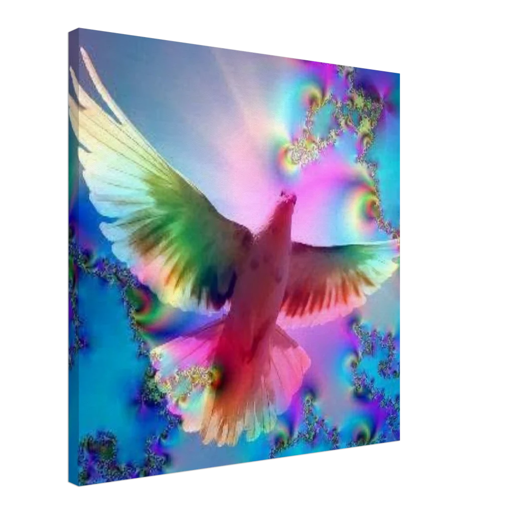 Romantic Dove Canvas Print – Bright Colors, Immersive Art Experience - Poster