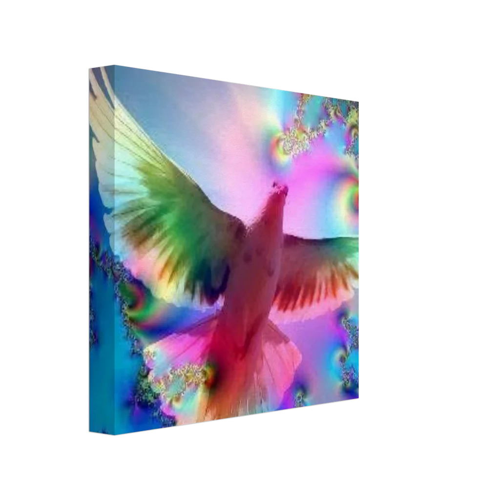 Romantic Dove Canvas Print – Bright Colors, Immersive Art Experience - Poster