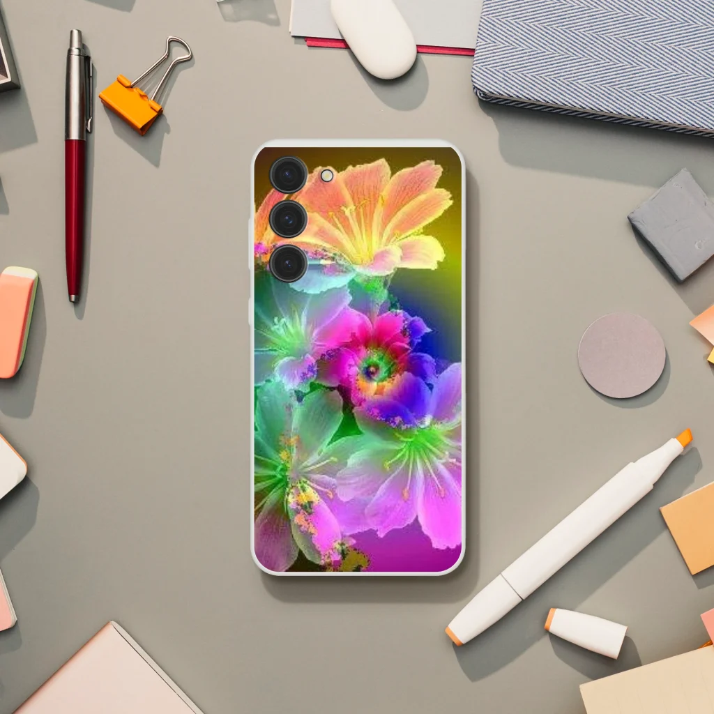 samsung Flexi case neon digital art prints - Poster