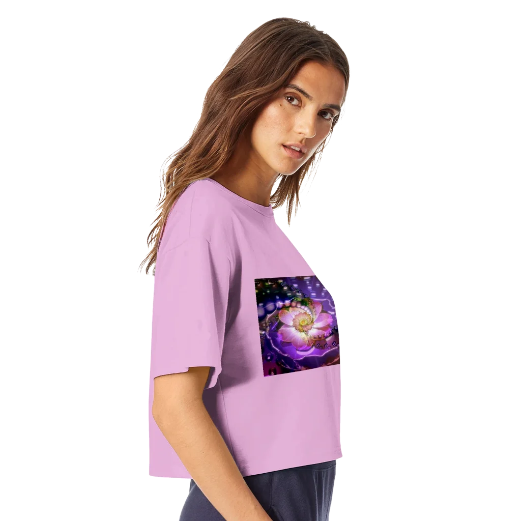 vibrant flower Women's Cropped Heritage Crewneck T-Shirt | Champion T453W - Poster