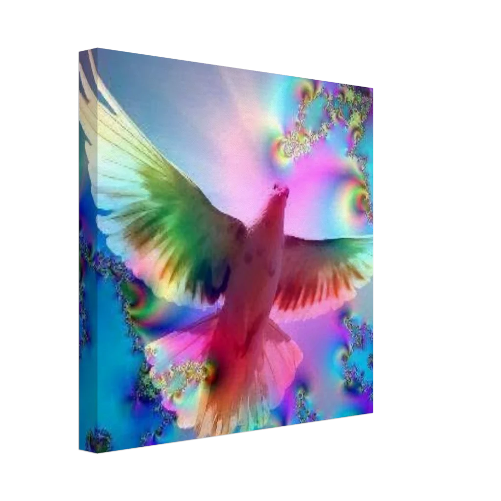 Romantic Dove Canvas Print – Bright Colors, Immersive Art Experience - Poster