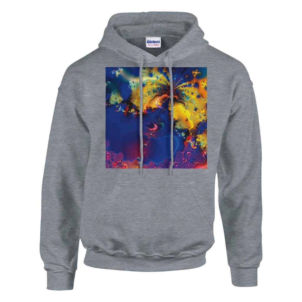 Trippy Art Hoodie — Brian Exton Digital Art Vibrant Psychedelic Pullover (50% Cotton / 50% Polyester) - Poster