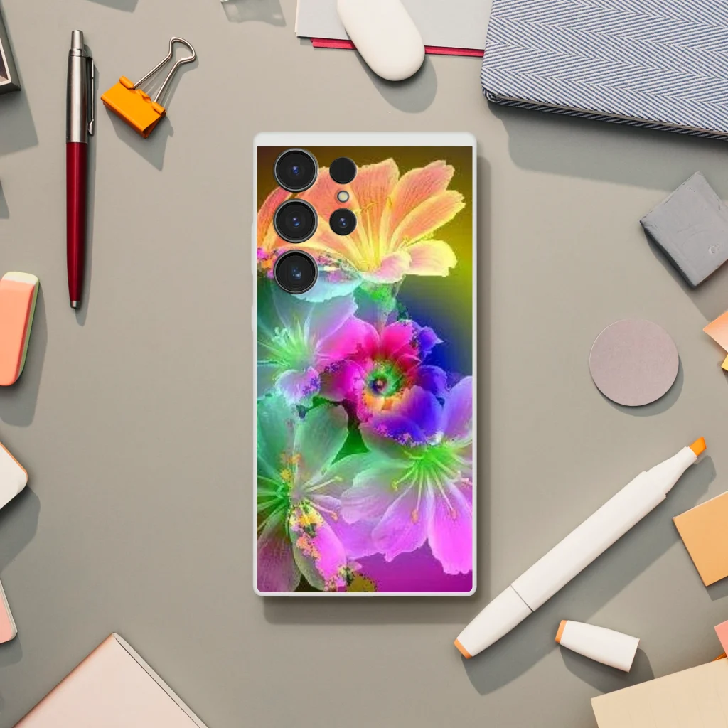 samsung Flexi case neon digital art prints - Poster