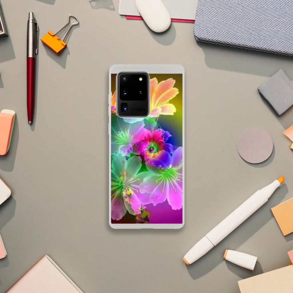 samsung Flexi case neon digital art prints - Poster