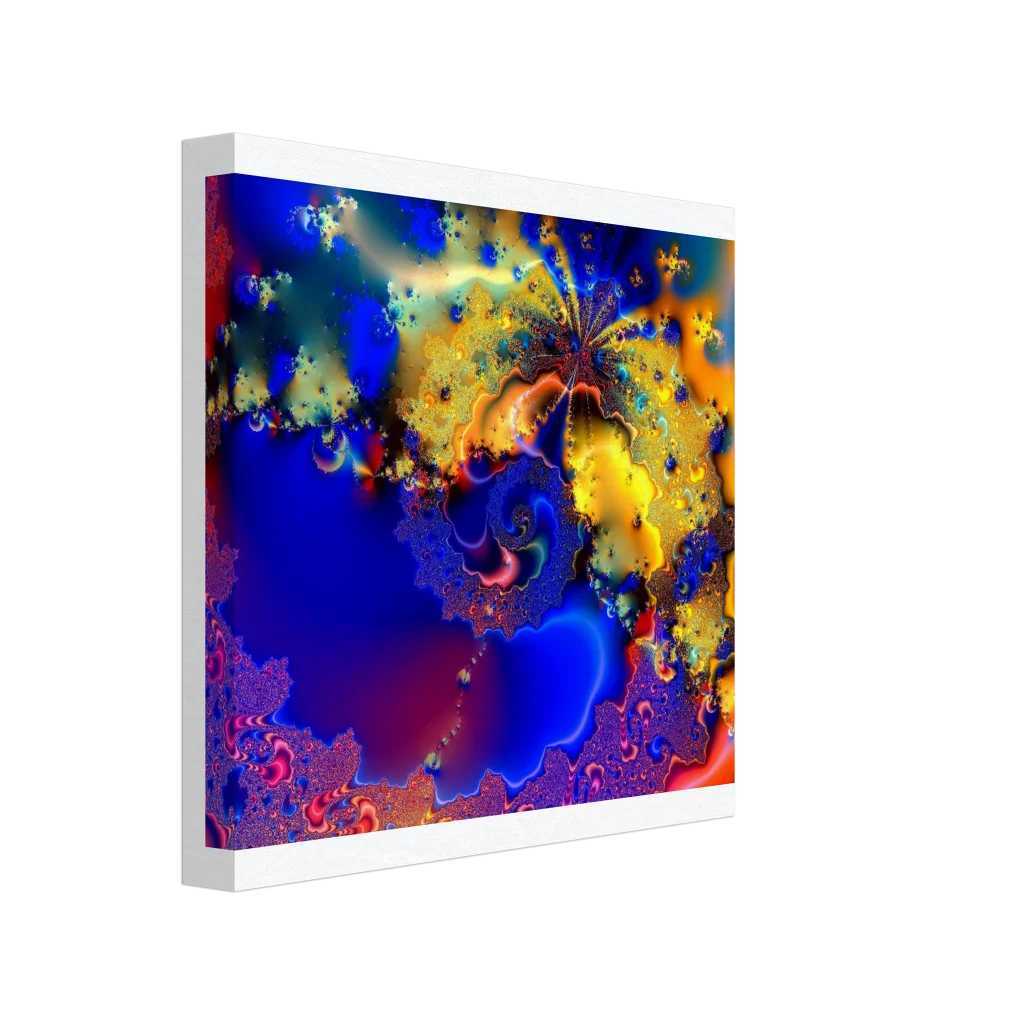 Framed Art Print of Brian Exton 'Collision of Colour' Canvas Print – Vibrant Digital Art, Gallery-Wrap, FSC Stretcher, Multiple Sizes & Thickness
