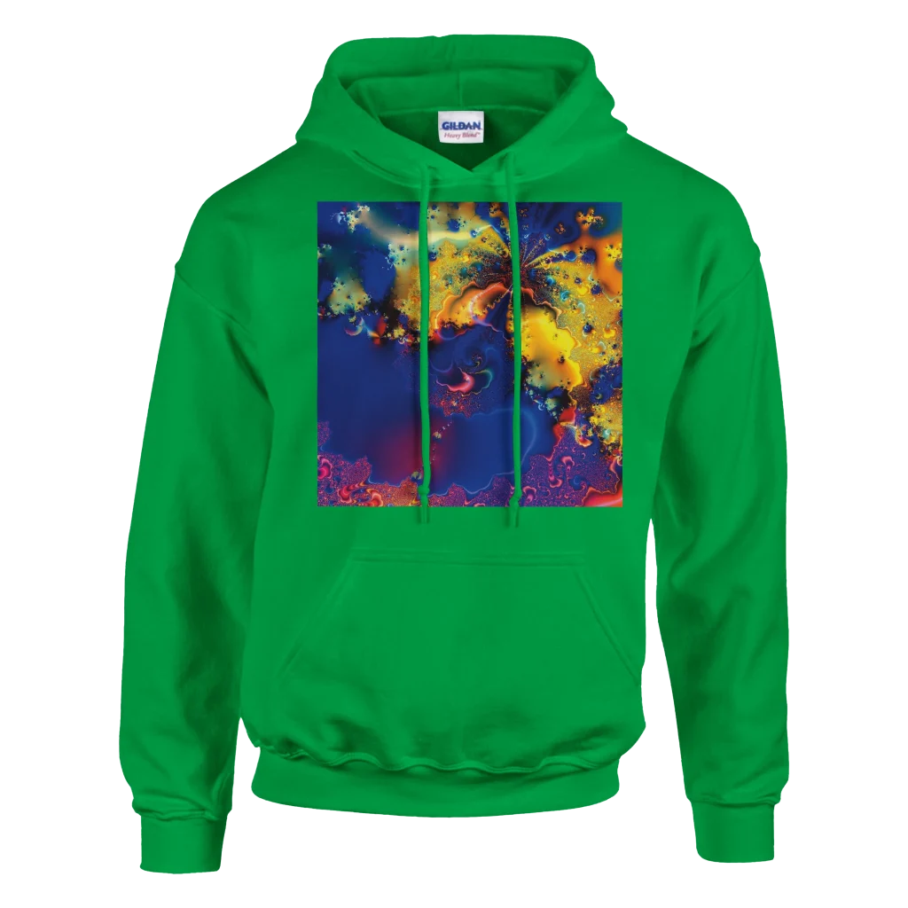 Trippy Art Hoodie — Brian Exton Digital Art Vibrant Psychedelic Pullover (50% Cotton / 50% Polyester) - Poster