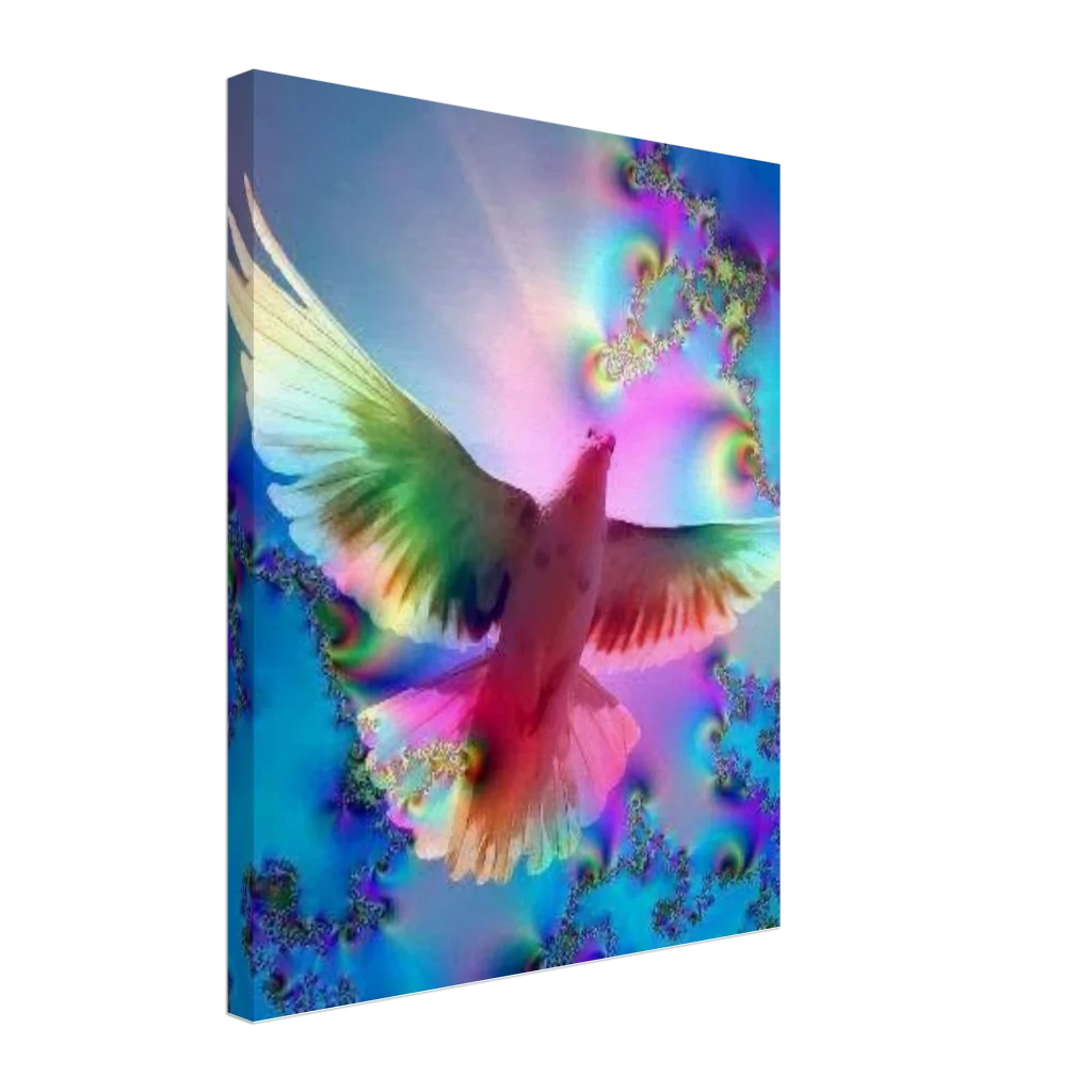 Romantic Dove Canvas Print – Bright Colors, Immersive Art Experience - Poster