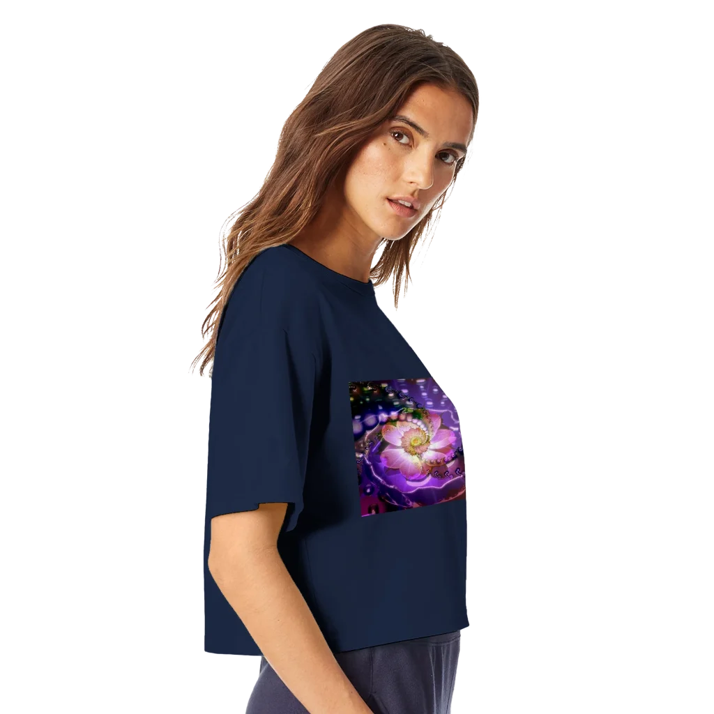 vibrant flower Women's Cropped Heritage Crewneck T-Shirt | Champion T453W - Poster