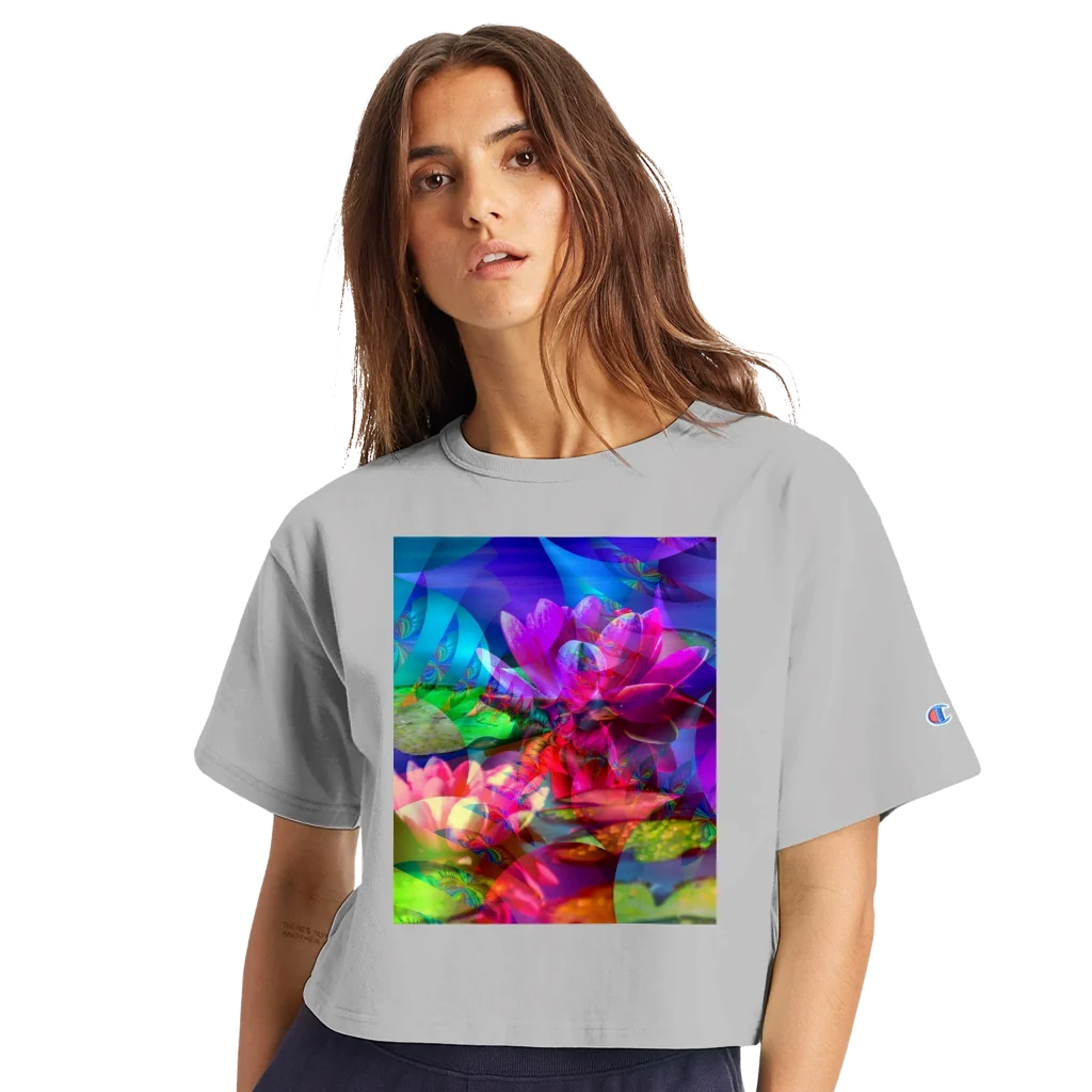 dancing mandalas Women's Cropped Heritage Crewneck T-Shirt | Champion T453W - Poster