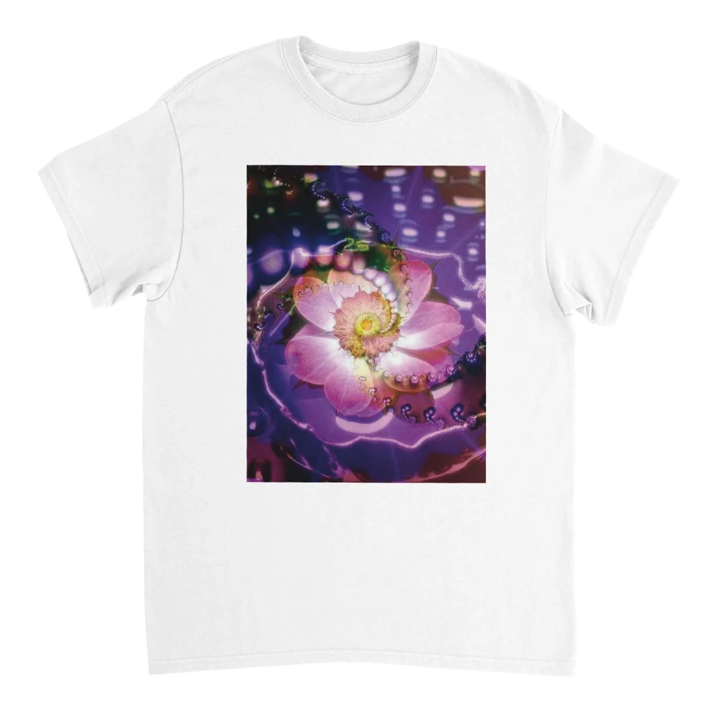Framed Art Print of vibrant flower Heavyweight Unisex Crewneck T-shirt | Gildan® 5000 tshirt art print