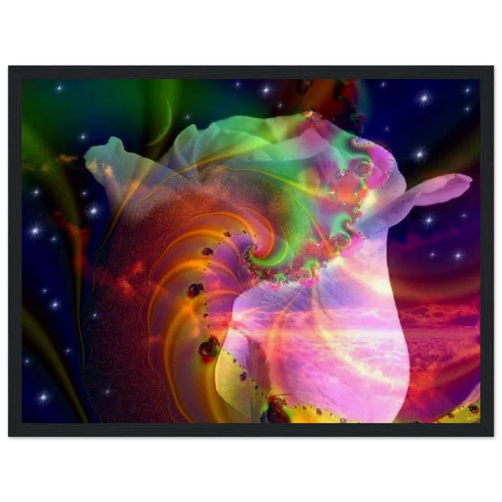 cosmic rosebud Museum-Quality Matte Paper Wooden Framed Poster - Poster