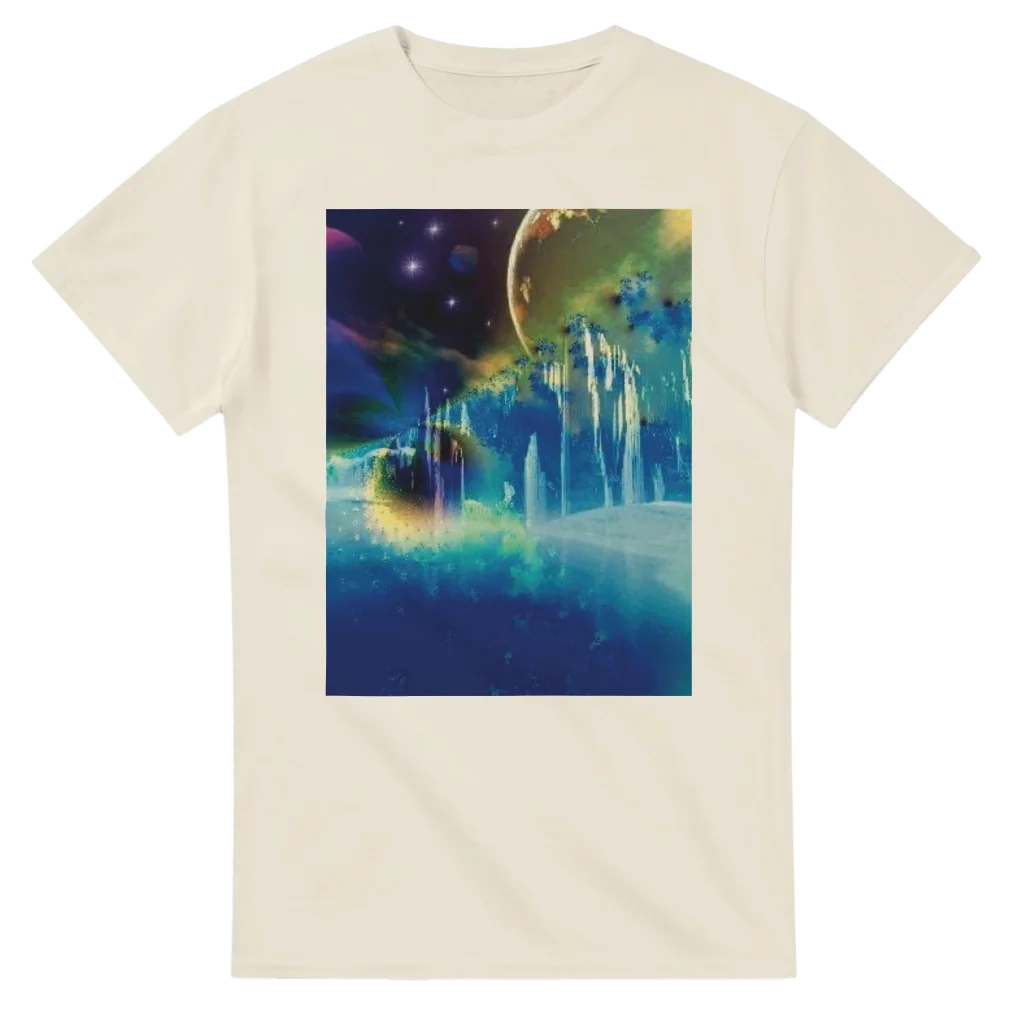 new world Heavyweight Unisex Crewneck T-shirt | Gildan® 5000 trippy fractal art - Poster