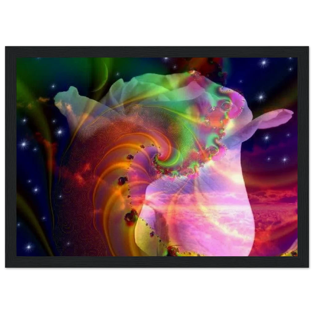 cosmic rosebud Museum-Quality Matte Paper Wooden Framed Poster - Poster