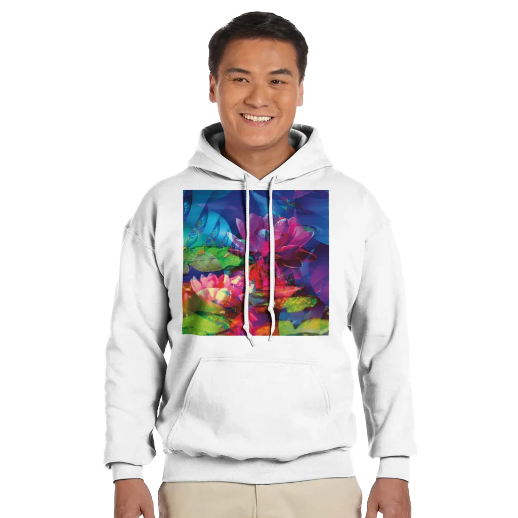 mandala flower floating on mystic waters Classic Unisex Pullover Hoodie | Gildan® 18500 - Poster