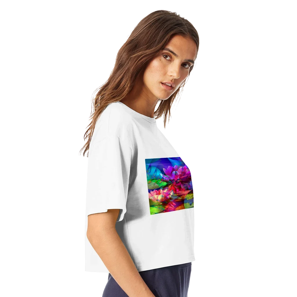 dancing mandalas Women's Cropped Heritage Crewneck T-Shirt | Champion T453W - Poster