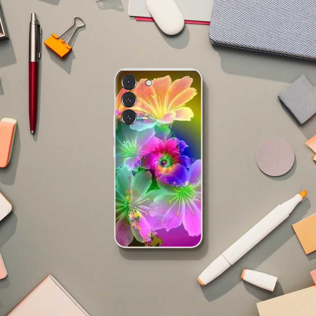 samsung Flexi case neon digital art prints - Poster