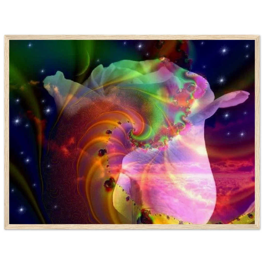 cosmic rosebud Museum-Quality Matte Paper Wooden Framed Poster - Poster