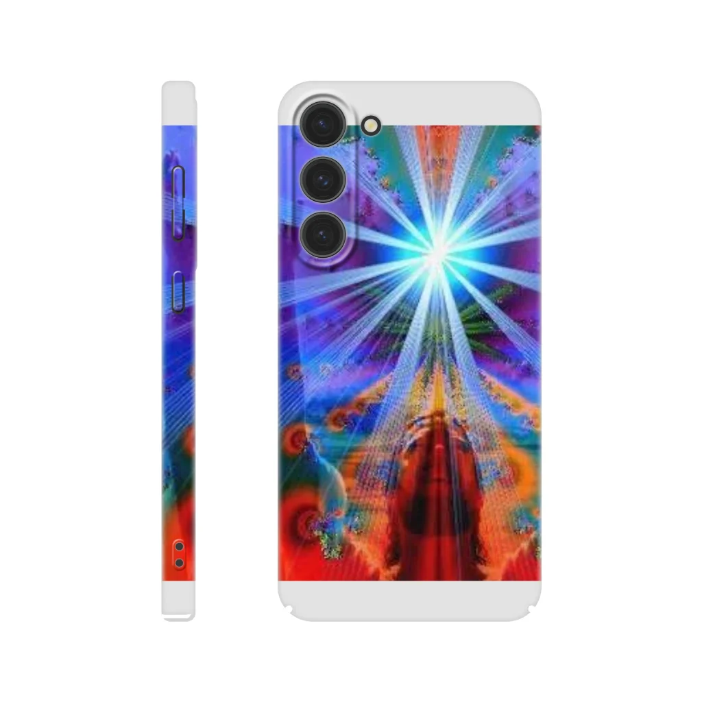 Framed Art Print of rave and rays of light trippy art Slim case samsung