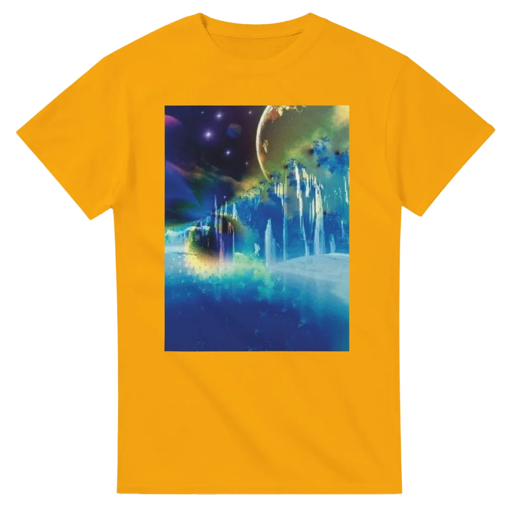 new world Heavyweight Unisex Crewneck T-shirt | Gildan® 5000 trippy fractal art - Poster
