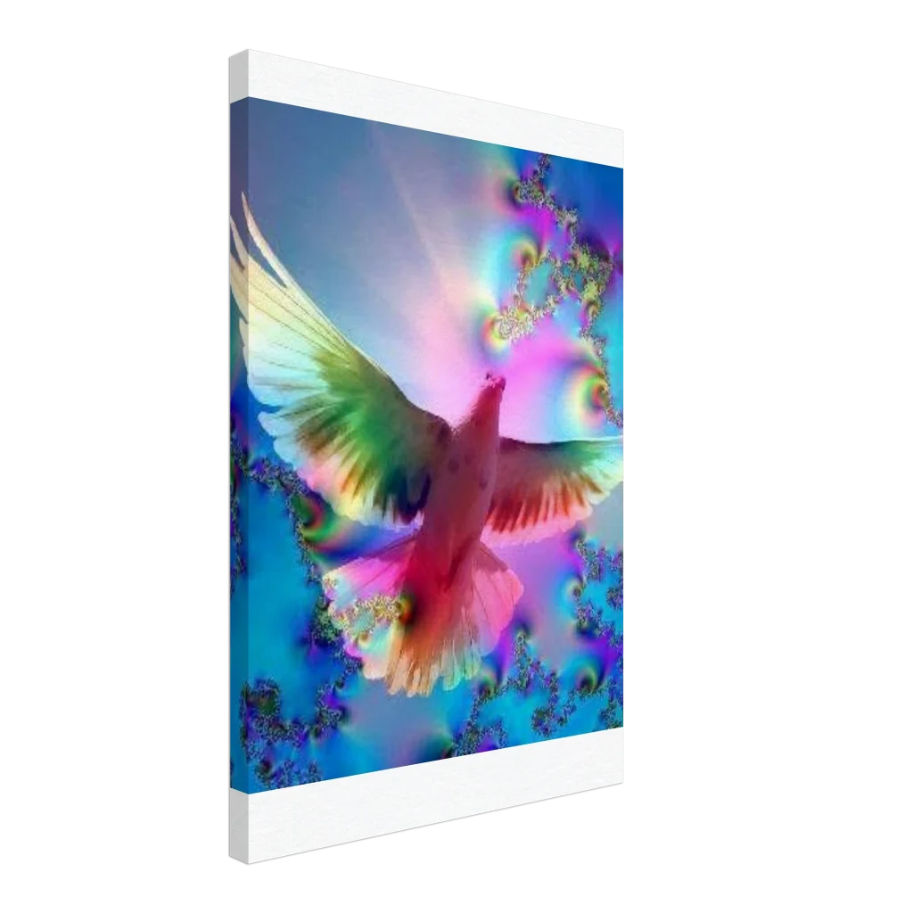 Romantic Dove Canvas Print – Bright Colors, Immersive Art Experience - Poster