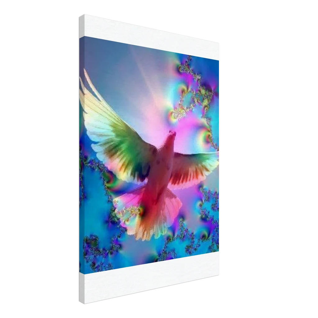 Romantic Dove Canvas Print – Bright Colors, Immersive Art Experience - Poster
