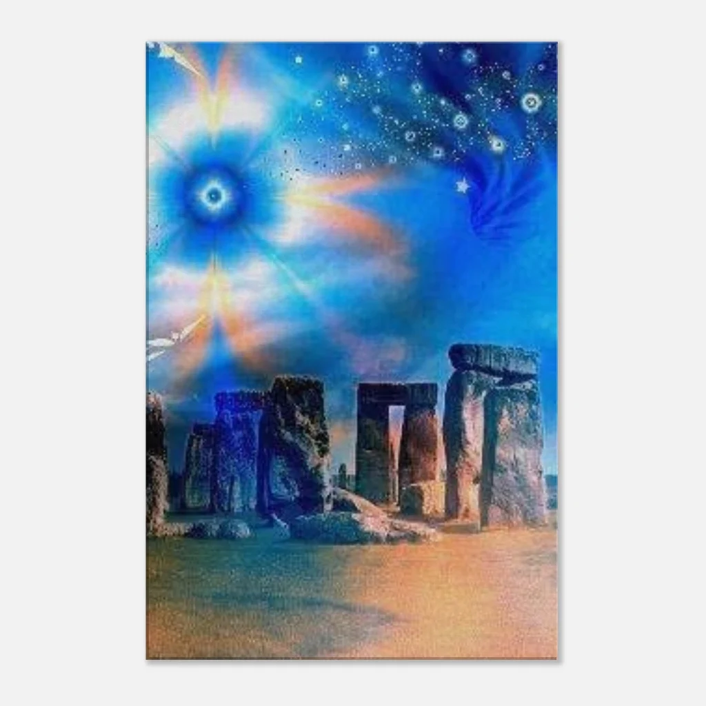 new age at henge Canvas mystical vibrant digital prints - Poster