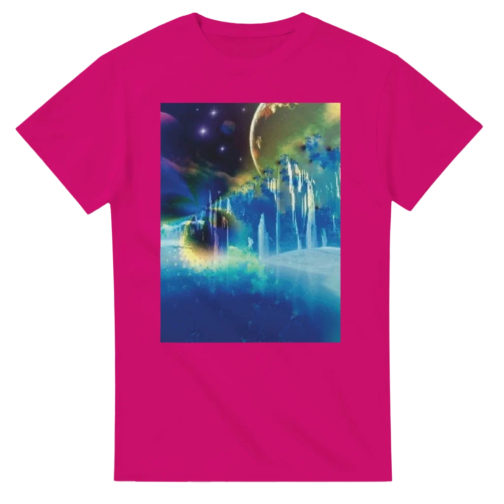 new world Heavyweight Unisex Crewneck T-shirt | Gildan® 5000 trippy fractal art - Poster