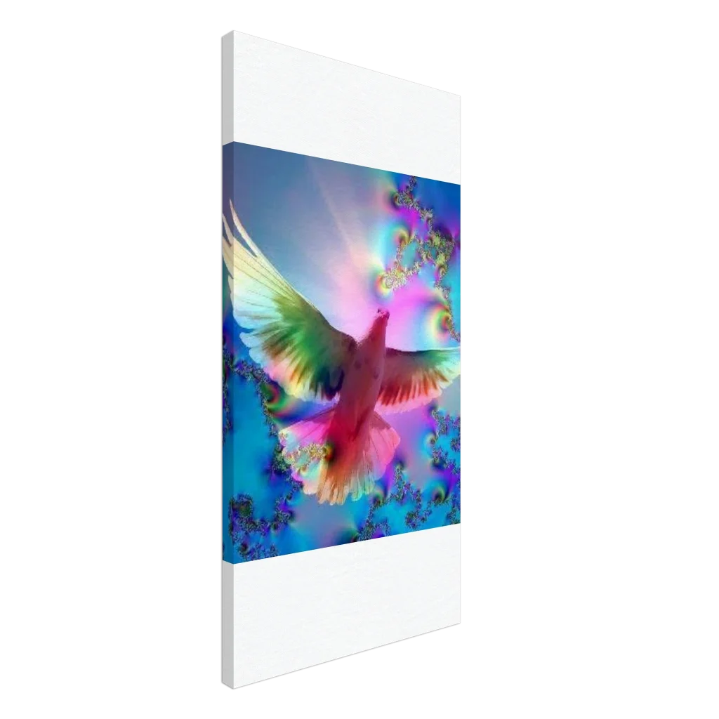 Romantic Dove Canvas Print – Bright Colors, Immersive Art Experience - Poster