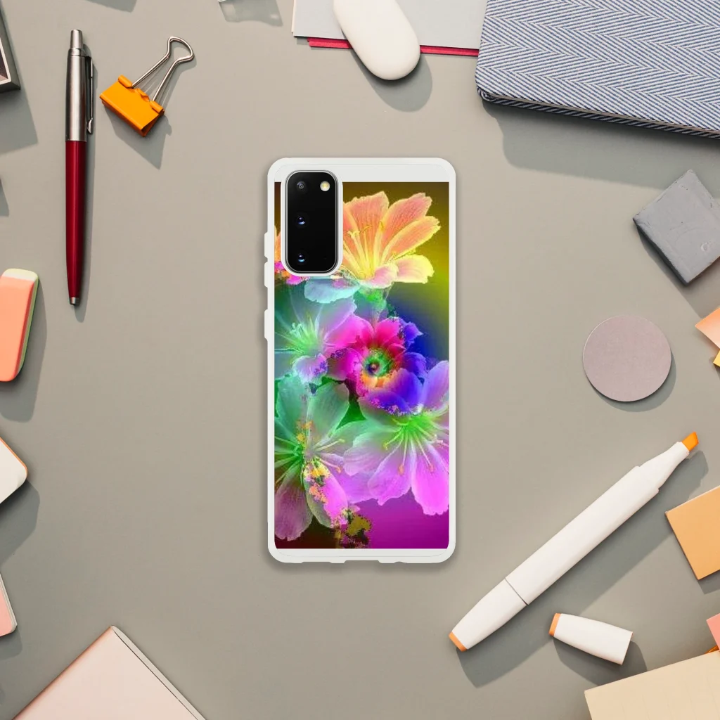samsung Flexi case neon digital art prints - Poster