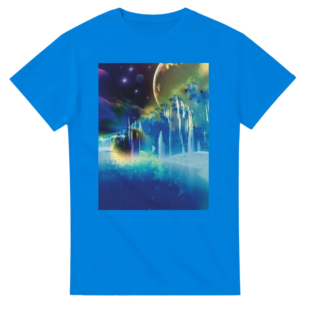 Framed Art Print of new world Heavyweight Unisex Crewneck T-shirt | Gildan® 5000 trippy fractal art