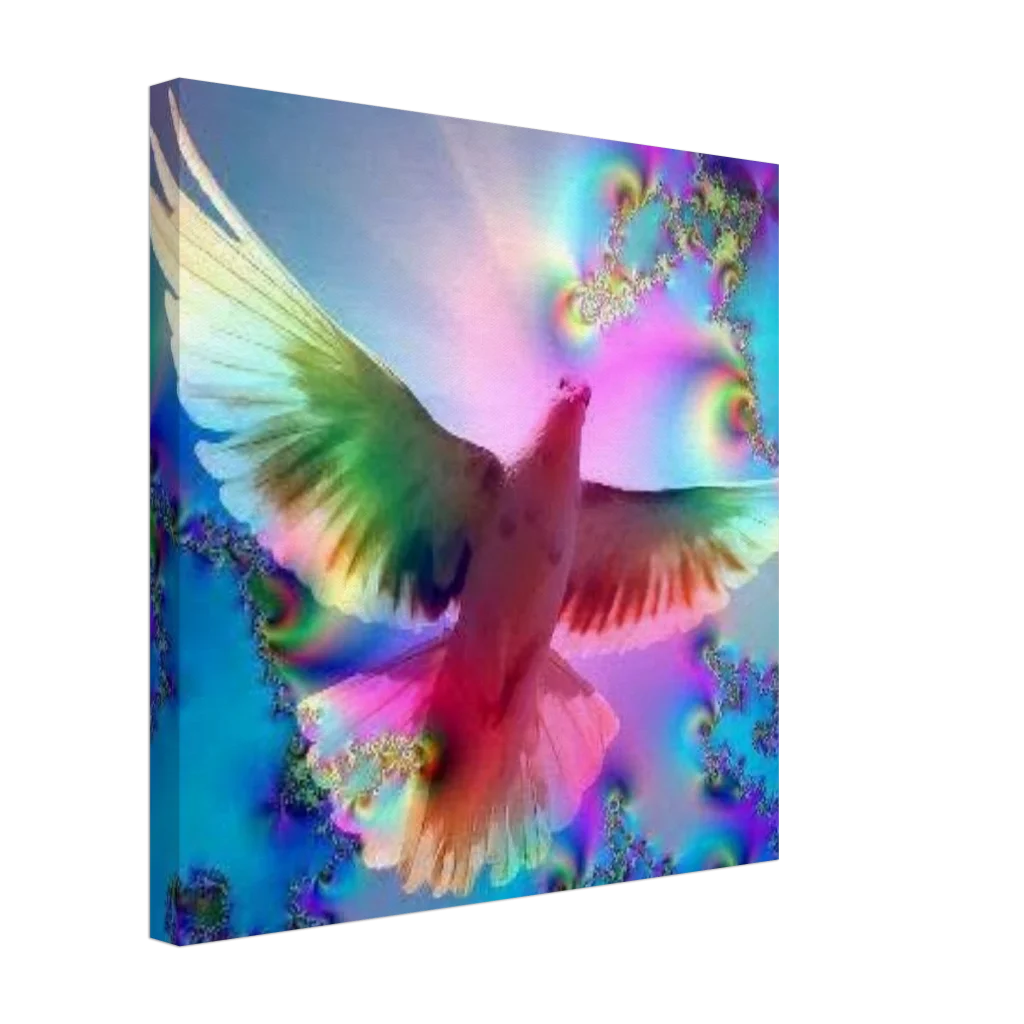 Romantic Dove Canvas Print – Bright Colors, Immersive Art Experience - Poster