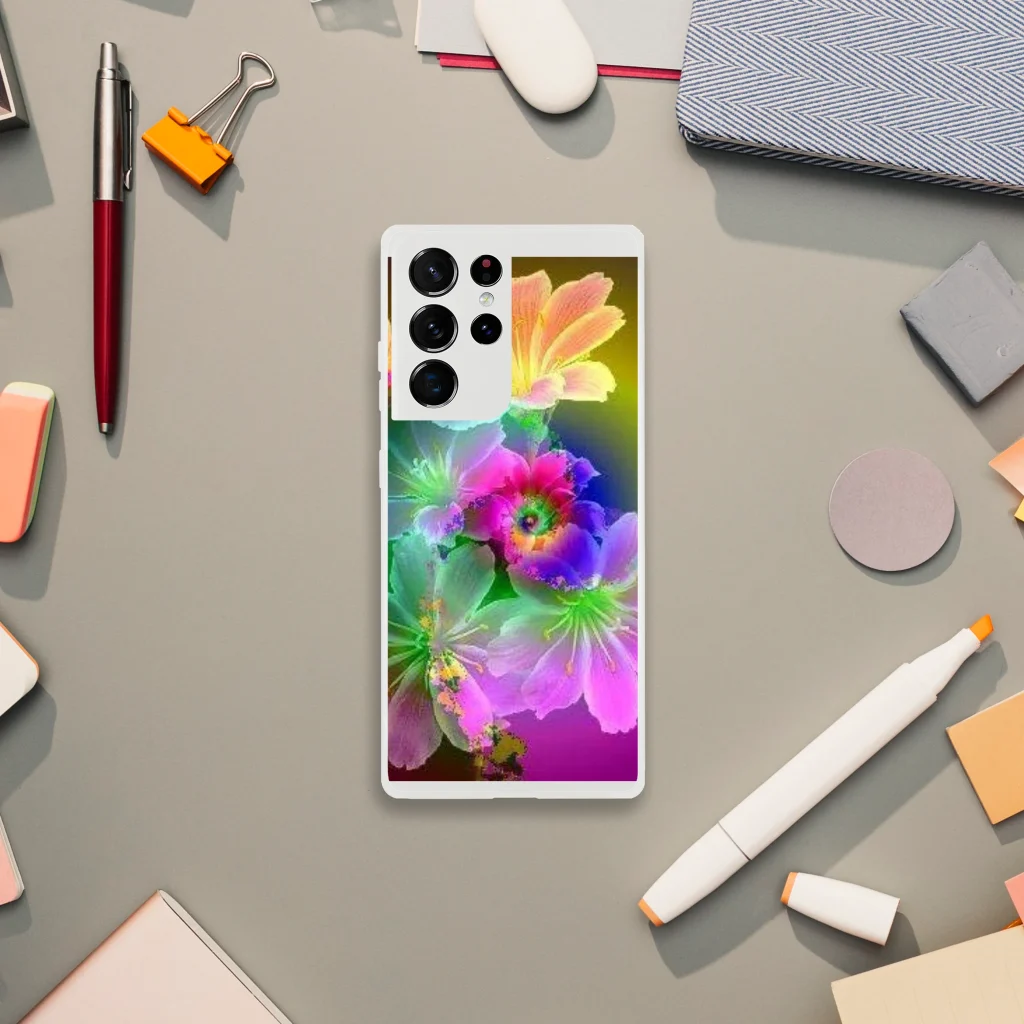 samsung Flexi case neon digital art prints - Poster
