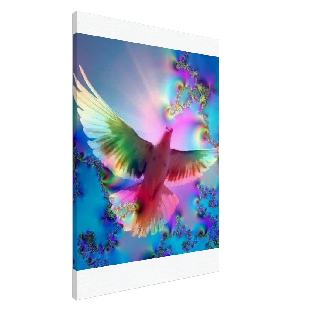 Romantic Dove Canvas Print – Bright Colors, Immersive Art Experience - Poster