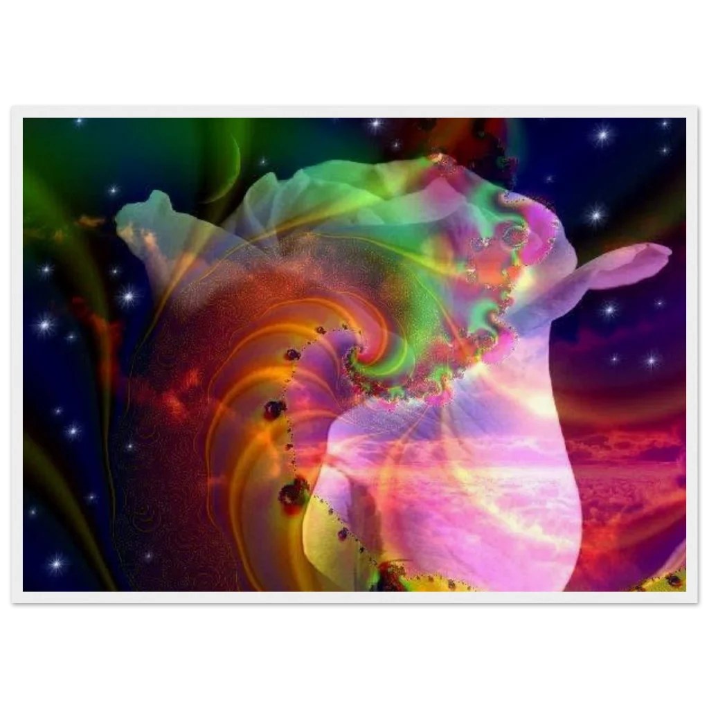 cosmic rosebud Museum-Quality Matte Paper Wooden Framed Poster - Poster
