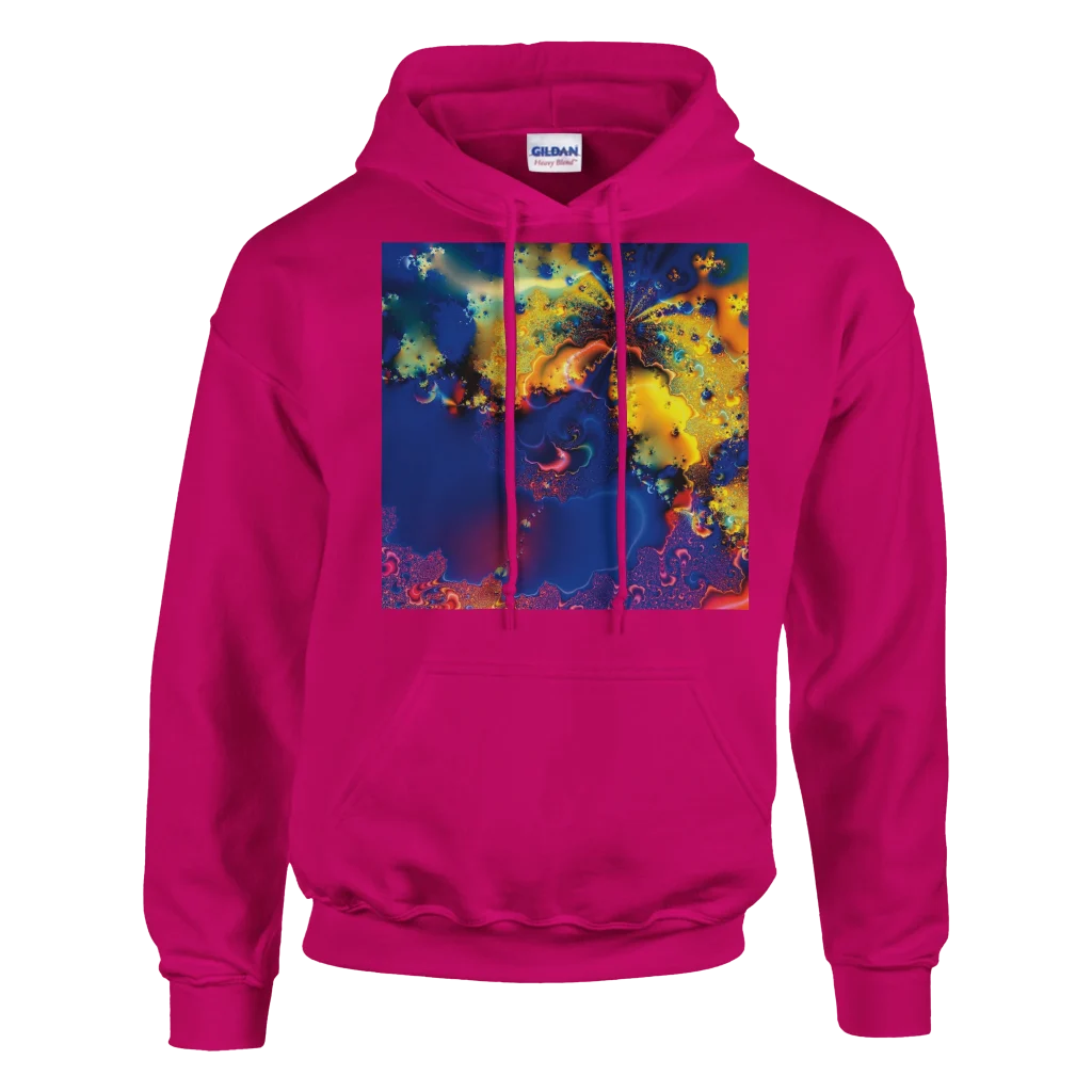 Trippy Art Hoodie — Brian Exton Digital Art Vibrant Psychedelic Pullover (50% Cotton / 50% Polyester) - Poster