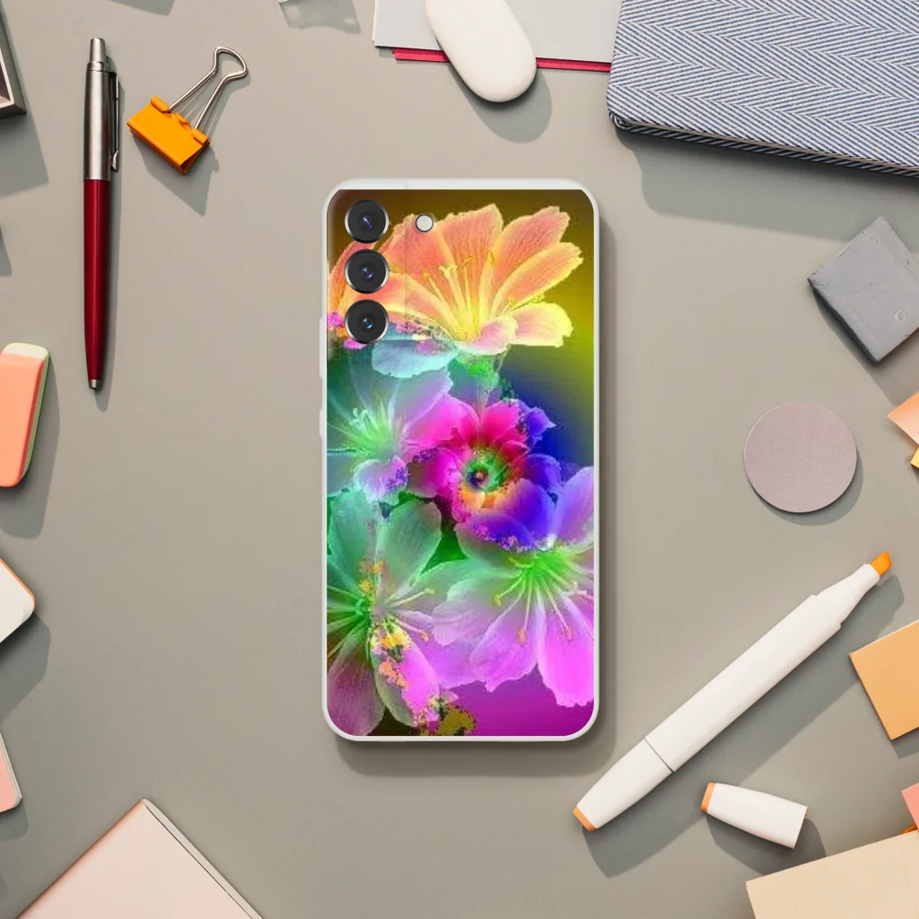 samsung Flexi case neon digital art prints - Poster
