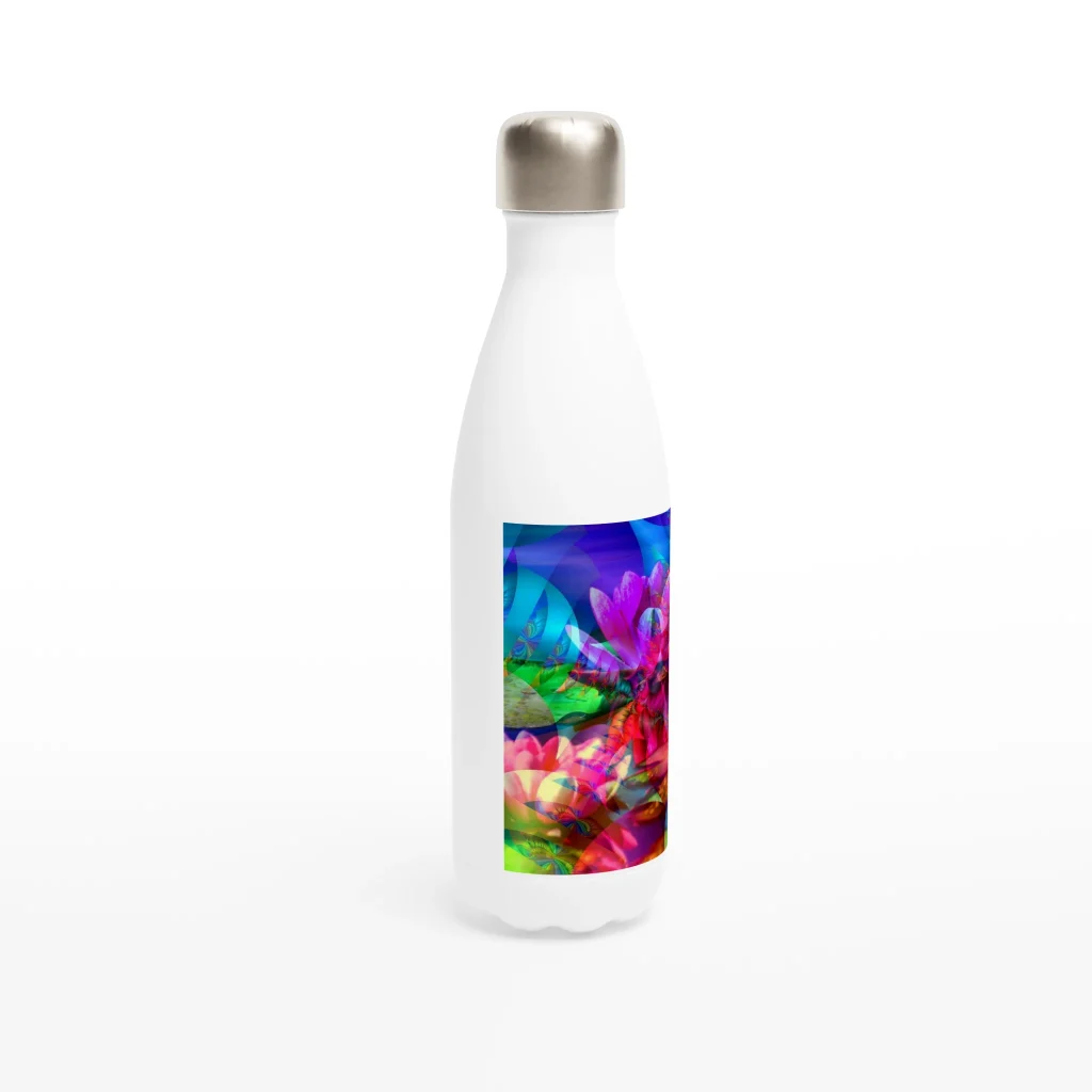 dancing mandalas White 17oz Stainless Steel Water Bottle - Poster