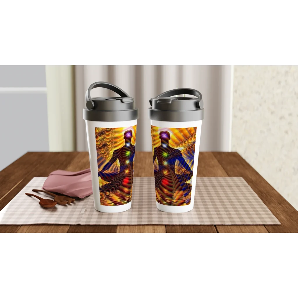 chakra healin White 15oz Stainless Steel Travel Mug - Poster