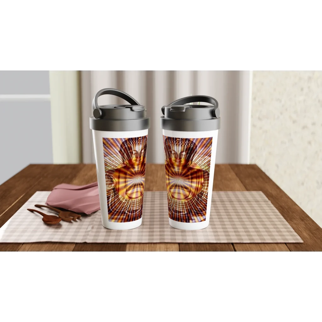 golden buddha White 15oz Stainless Steel Travel Mug - Poster
