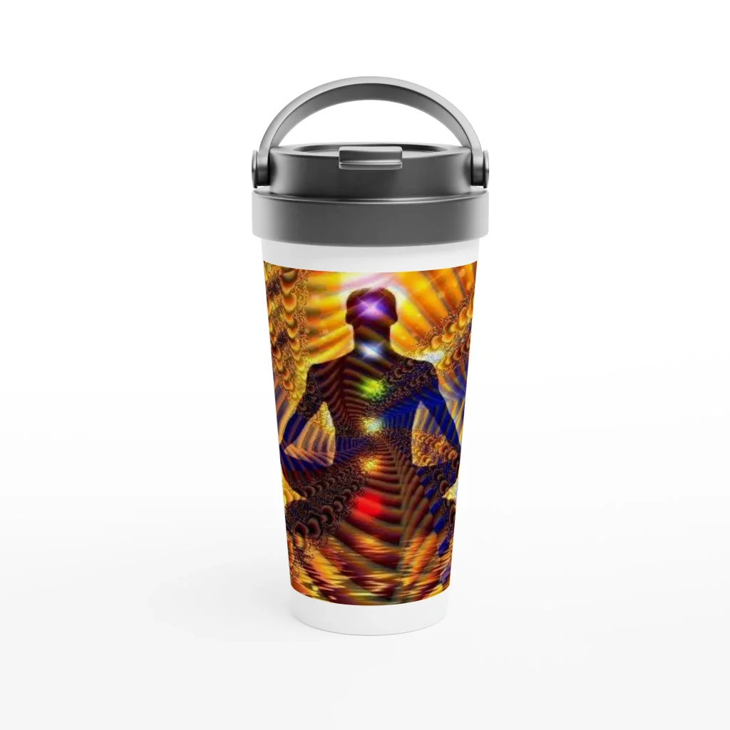 chakra healin White 15oz Stainless Steel Travel Mug - Poster